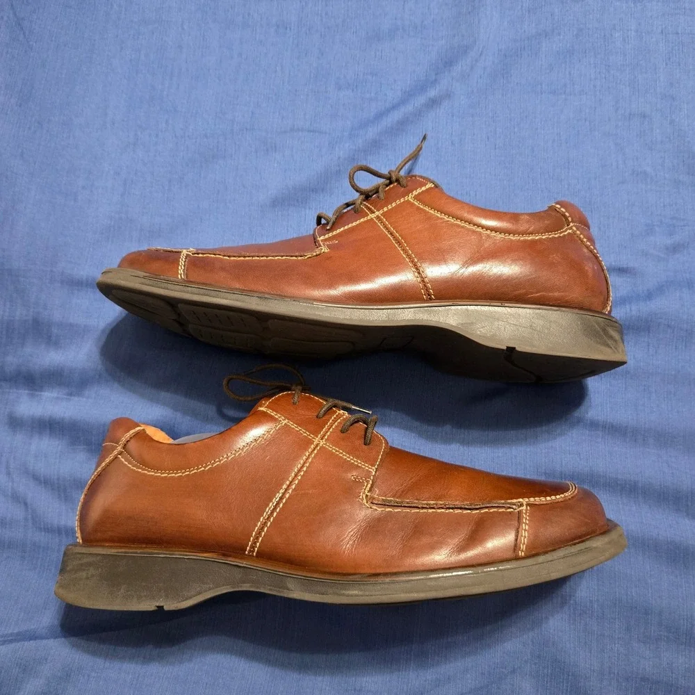 Bottesini Dress Shoes Mens 10 Brown Good Leather Square Toe Lace Up 00584854